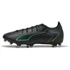Image de Puma Chaussure De Football Ultra 6 Match Fg/Ag Unisexe, Chaussures, Noir/Fizzy Light/Vert Terrain, 44.5