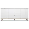 Image de Buffet 2 portes 3 tiroirs scandinave LEKNES Blanc