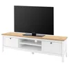 Image de BERGEN Meuble TV 2 tiroirs - DÃ©cor chene artisan et blanc - L 160 x P 45 x H 40 cm