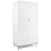 Image de Armoire 2 portes 2 tiroirs + barre penderie H180 x L90 cm