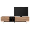 Image de 1560 TV 3 abattants - DÃ©cor chene et noir - L 195 x P 37 x H 48 cm - NOLA