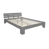 Image de Lit Double Lit En Bois Futon Lit 140x200 Lit Pin Gris Cadre De Lit En Bois Massif