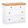 Image de Commode Chne Blanc En Bois Massif Avec 4 Tiroirs Sideboard 92,3 X 82 X 41,8 Cm