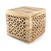 Image de Table De Chevet Bois Cube Nature