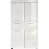 Image de Colonne salle de bain AMANDA - 4 portes + 1 tiroir - Blanc brillant - L73 x P31 x H130 cm