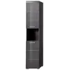 Image de Colonne de salle de bain AMANDA - 2 portes - Gris brillant - L37 x P31 x H190 cm