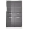 Image de Colonne double AMANDA - 4 portes + 1 tiroir - L73 x P31 x H130 cm - Gris - TRENDTEAM