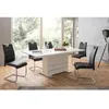 Image de Table extensible 6-8 personnes - Rectangulaire - Panneaux de particules mÃ©laminÃ©s- Mantova - Blanc et alu - L 160- 200 x P90 x H75cm