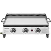 Image de Plancha Gaz en Acier Inoxydable Royal Gourmet - 3 Brûleurs Puissance 7.5kW, Surface Cuisson 61,5 x 32cm avec Grille de Réchauffage
