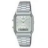 Image de Casio Vintage Aq-230a-7amqy Montre Bracelet Unisexe Quartz Acier Inoxydable, Noir Acier Inoxydable