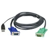 Image de ATEN Micro-Lite 2L-5203U - CÃ¢ble clavier / vidÃ©o / souris (KVM) - USB, HD-15 (VGA) (M) pour 15 pin D-Sub (DB-15) (F) - 3 m - pour KVM on the NET CS1708, CS1716; Master View max CS-1716; MasterView USB KVM Switch CS-1708