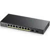 Image de Zyxel GS1900-10HP - Commutateur - intelligent - 8 x 10/100/1000 (PoE+) + 2 x Gigabit SFP - de bureau, fixation murale - PoE+ (77 W)