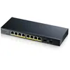 Image de Zyxel GS1100-10HP - Commutateur - non gÃ©rÃ© - 8 x 10/100/1000 (PoE+) + 2 x Gigabit SFP - de bureau, fixation murale - PoE+ (130 W)