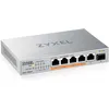 Image de Zyxel XMG-100 Series XMG-105HP - Commutateur - non gÃ©rÃ© - non gÃ©rÃ© - 5 x 100/1000/2.5G (PoE++) + 1 x Gigabit SFP / 10 Gigabit SFP+ - de bureau, fixation murale - PoE++ (70 W)