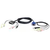 Image de ATEN 2L-7DX2U - CÃ¢ble clavier/vidÃ©o/souris/audio - USB, HD-15 (VGA), mini-phone stereo 3.5 mm (M) pour mini-phone stereo 3.5 mm, USB type B, DVI-I (M) - 1.8 m
