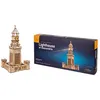 Image de Puzzle 3d 340 PiÃ¨ces Ugears Phare D Alexandrie Avec LumiÃ¨re Bois
