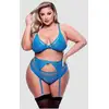 Image de Ensemble 3 Pièces Résille & Dentelle Bleue GT