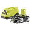 Image de Pack batterie RYOBI 18V One+ 2.5Ah LithiumPlus - 1 chargeur rapide 2.0Ah RC18120A-125