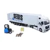 Image de VÃ©hicules Miniatures Die Cast 1/43 Street Fire - Camion Avec Remorque Mercedes Benz Actros Sedis Logistics  + Chariot ÃlÃ©vateur + 4 Accessoires