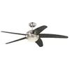 Image de LED Ventilateur de plafond avec lampe Ã  intensitÃ© variable 'Bendan' en bois pour salon & salle Ã  manger