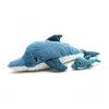 Image de Peluche Ptipotos Dauphin Maman Et Son BÃ©bÃ© Bleu - Les DÃ©glingos