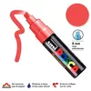 Image de Marqueur Posca pointe biseautée - Trait large 8 mm - Rouge fluorescent