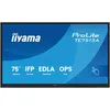 Image de iiyama ProLite TE7513A-B1AG - 75" Ã©cran LCD rÃ©tro-Ã©clairÃ© par LED - signalÃ©tique numÃ©rique interactive - avec Ã©cran tactile (multi-touch) / capacitÃ© PC en option (slot-in) - 4K UHD (2160p) 3840 x 2160 -...