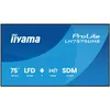 Image de iiyama ProLite LH7575UHS-B2AG - 75" Ã©cran LCD rÃ©tro-Ã©clairÃ© par LED - signalisation numÃ©rique - avec lecteur multimÃ©dia intÃ©grÃ©, SDM Slot PC - 4K UHD (2160p) 3840 x 2160 - noir (cadre), finition matte
