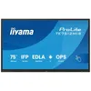 Image de iiyama ProLite TE7512MIS-B4AG - 75" (74.52" visualisable) Ã©cran LCD rÃ©tro-Ã©clairÃ© par LED - signalÃ©tique numÃ©rique interactive - avec Ã©cran tactile (multi-touch) / capacitÃ© PC en option (slot-in) - 4K UHD (2160p) 3840 x 2160 -...