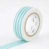 Image de Masking Tape 7 m x 15 mm Rayé Bleu Lagon