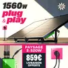 Image de Kit Plug and Play 3 panneaux photovoltaïques 1560W + onduleur + supports paysage