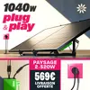 Image de Kit Plug and Play 2 panneaux photovoltaïques 1040W + onduleur + supports paysage