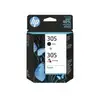 Image de HP 305 - pack de 2 - noir, couleur (cyan, magenta, jaune) - original - cartouche d'encre - 6ZD17AE
