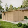 Image de Garage en bois naturel - h222x516x324 cm 15 m² - beige
