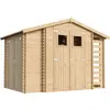 Image de Abri de jardin en bois et range bûches extérieur - 3,53 + 0,97+0,97 m2