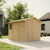 Image de Garage en bois naturel - h222x244x320 cm 6 m² - beige
