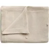 Image de Couverture tricotée en coton bio textured dots off white (80 x 100 cm)