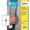 Image de Boite De 10 Feuilles (4 Ãtiquettes Par Feuille) AdhÃ©sif AntibactÃ©rien Et Antimicrobien Polyester Transparent 139x99.1mm Avery Am004a4