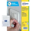 Image de BoÃ®te De 10 Feuilles AdhÃ©sives Mixtes CarrÃ©es AntibactÃ©riennes Et Antimicrobiennes (68 Ãtiquettes Par Feuille), 3x3mm, 2x2mm, 2x1,5mm.Avery Am00sa4