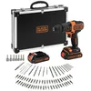 Image de Black & Decker BDCHD18BAFC Perceuse-visseuse/ Ã  percussion sans fil avec chargeur, 2 batteries de 1.5Ah et 80 accessoires