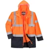 Image de Portwest - Parka 5 En 1 ImpermÃ©able Haute VisibilitÃ© Essentiel Orange / Marine L