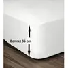 Image de Lovely Home Drap Housse 100% Coton 140x190cm - Bonnet 35cm - Blanc