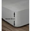 Image de Lovely Home Drap Housse 100% Coton 180x200cm - Bonnet 35cm - Gris Clair