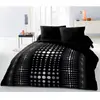 Image de Parure De Couette Microfibre Steevy 220x240cm Et 2 Taies D'oreillers 63x63cm Noir