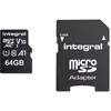 Image de Integral - Carte mÃ©moire flash (adaptateur microSDXC vers SD inclus(e)) - 64 Go - A1 / Video Class V10 / UHS Class 1 / Class10 - microSDXC UHS-I