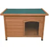 Image de Niche Pour Chien En Bois De Sapin Avec Toit Plat En Asphalte - 58 X 86 X 63 Cm - Chien Petite Taille - ImpermÃ©able & Durable - IntÃ©rieure Ou ExtÃ©rieure [Pieds En Plastique Inclus] Kennel Chenil Abri