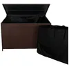 Image de Coffre De Rangement En Rotin Marron, Grande CapacitÃ© 582 L, Portable Avec Roues & PoignÃ©e, RÃ©sistant Aux Uv & IntempÃ©ries, Ouverture AssistÃ©e Par Gaz, Jardin Patio Terrasse [Sac ImpermÃ©able Inclus]