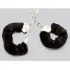 Image de Menottes en métal avec fourrure Furry Handcuffs noir