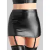Image de Mini jupe porte-jarretelles Fierce wetlook noir