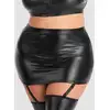 Image de Mini jupe porte-jarretelles Fierce wetlook noir GT